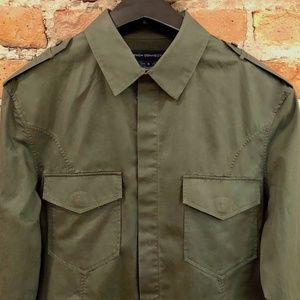 FRENCH CONNECTION Men's Khaki Green Military Shirt FCUK Small